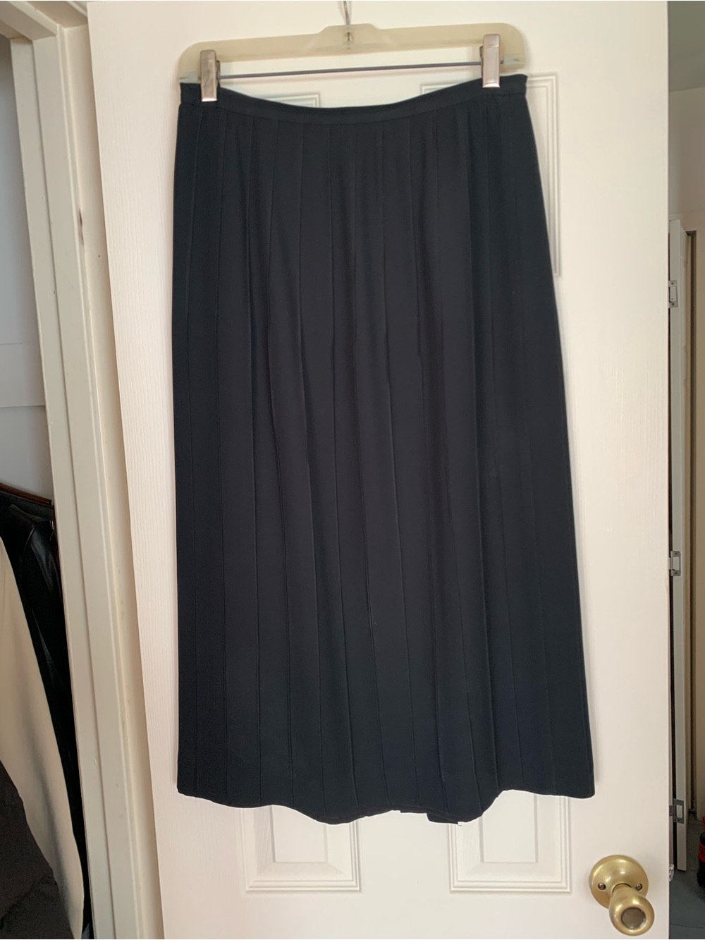 Black Silk Midi Skirt